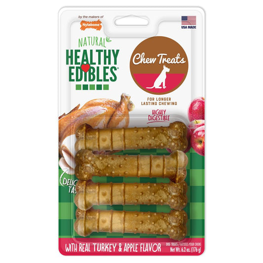 Healthy Edibles dinde et pommes régulier paquet de 4 - gâterie pour chien