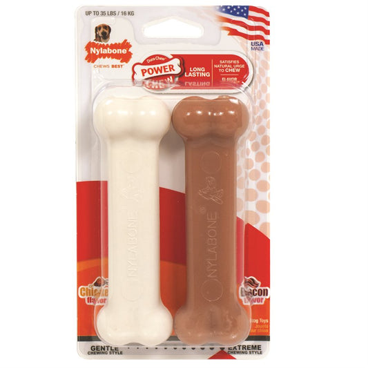 Os durables bacon et poulet paquet de 2 - os à mâcher pour chien