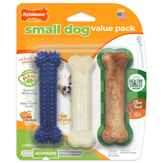 Ensemble valeur os modérés et gâterie pour petits chiens très petits - os à mâcher pour chien