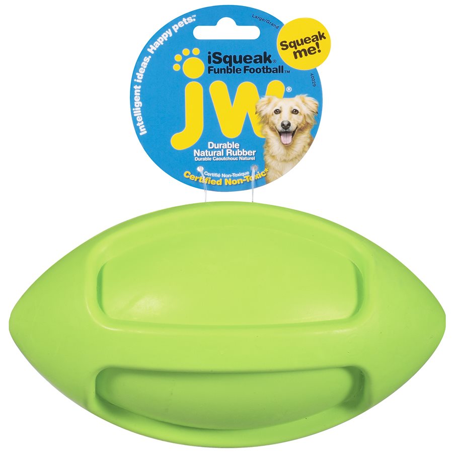 Ballon de football iSqueak Funble en caoutchouc naturel - jouet pour chien
