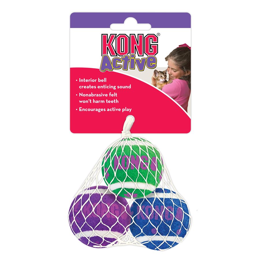 Balles de tennis avec clochettes Active - jouet pour chat