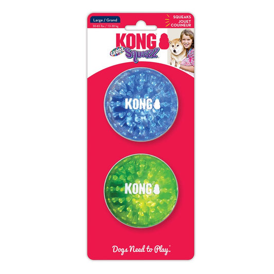Balles Squeezz Geodz grandes assorties paquet de 2 - jouet pour chien