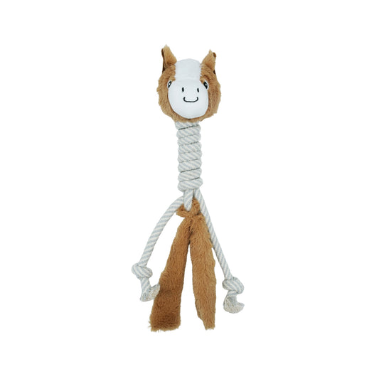Jouet en peluche et corde pour chien à long cou