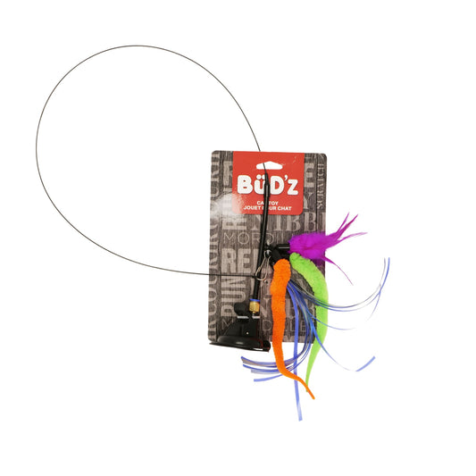 Amuse-chat de fenêtre avec jouet interchangeable multicolore 90 cm