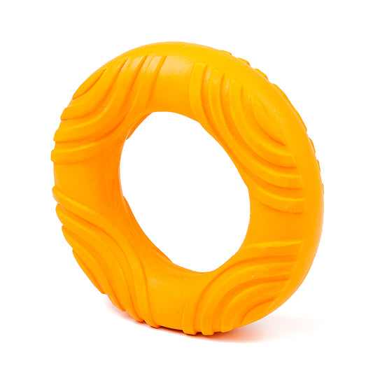 Jouet en latex pour chien anneau couleur éclatante orange 13,5 cm