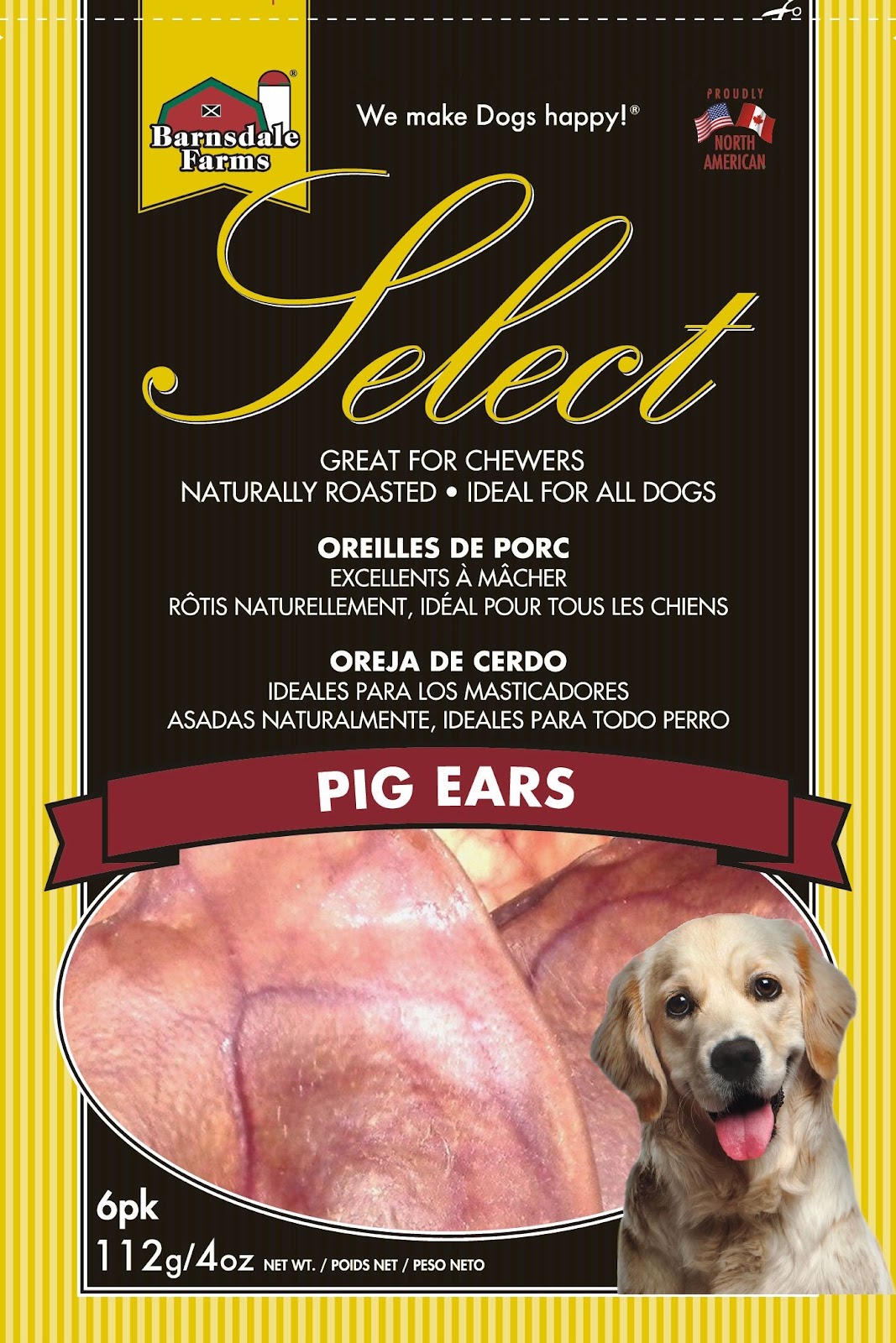Oreilles de cochon 4 oz (paquet de 6)