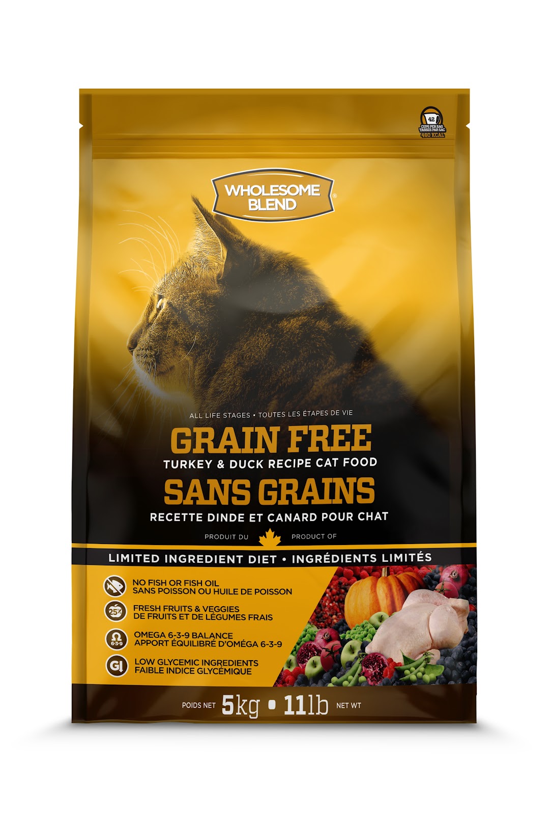Nourriture sèche sans grains Wholesome Blend pour chat, dinde et canard