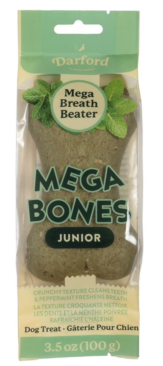 Gâteries Mega-Bones! Junior à la menthe poivrée et persil pour chien, 3,5 oz