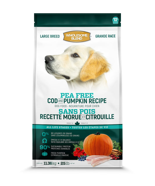 Nourriture sèche Wholesome Blend sans pois pour chien de grande race
