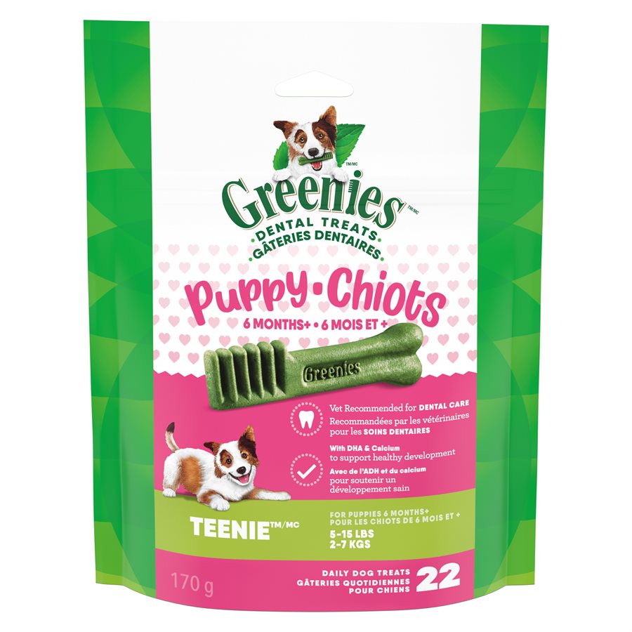 Gâteries dentaires pour chiot Teenie 22 unités 170 g - gâterie dentaire pour chien