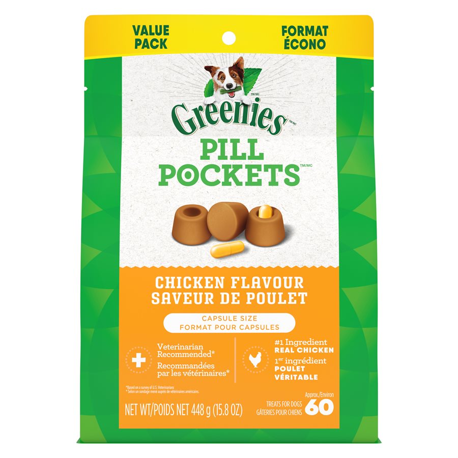 Gâteries Pill Pockets pour capsules au poulet pour chien - Greenies