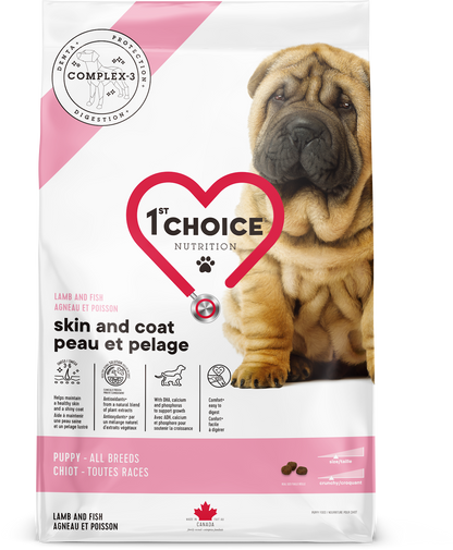 Nourriture pour chiot peau et pelage - Agneau et poisson