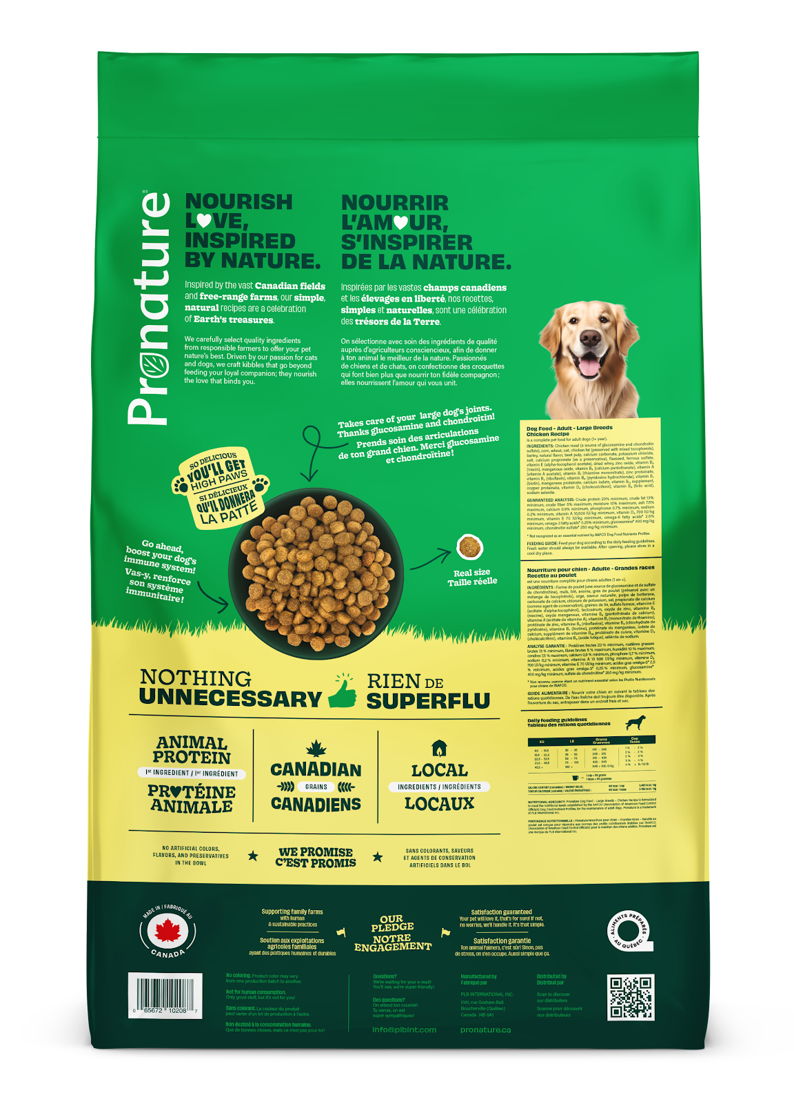 Nourriture pour chien - Adulte - Grandes races - Recette au poulet