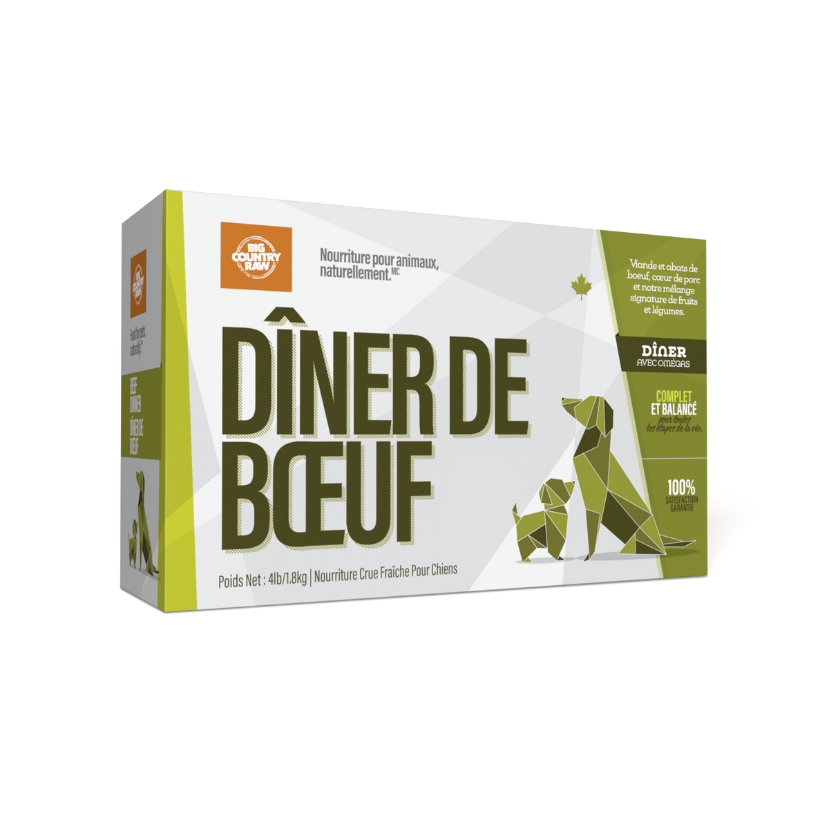 Dîners - nourriture crue pour chien