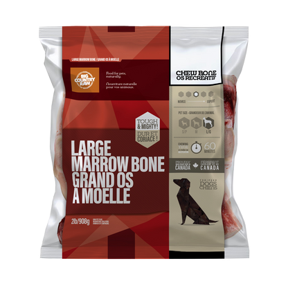 Gros os à moelle de bœuf 2 lb - os cru pour chien
