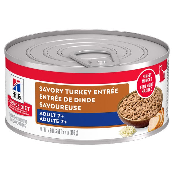 Sénior 7+ entrée de dinde savoureuse - nourriture humide pour chat 156 g