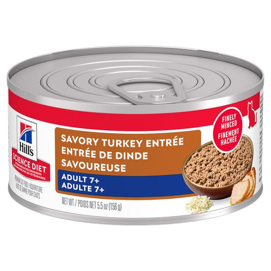 Sénior 7+ entrée de dinde savoureuse - nourriture humide pour chat 156 g