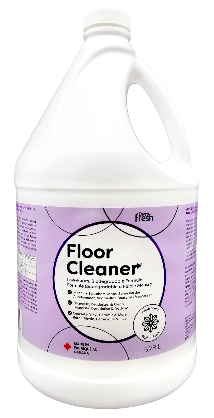 Nettoyant à plancher biodégradable à faible mousse 3,78 L