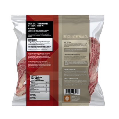 Petites côtes de bœuf 1 lb - os cru pour chien