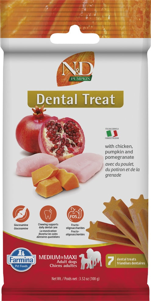 Gâteries dentaires N&D Citrouille pour chien