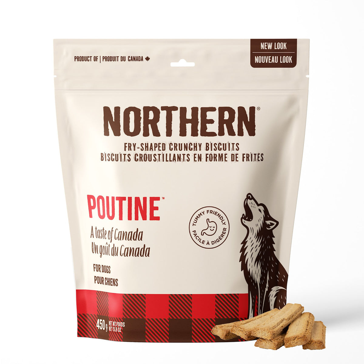 Biscuits croustillants en forme de frites pour chien, poutine 450 g