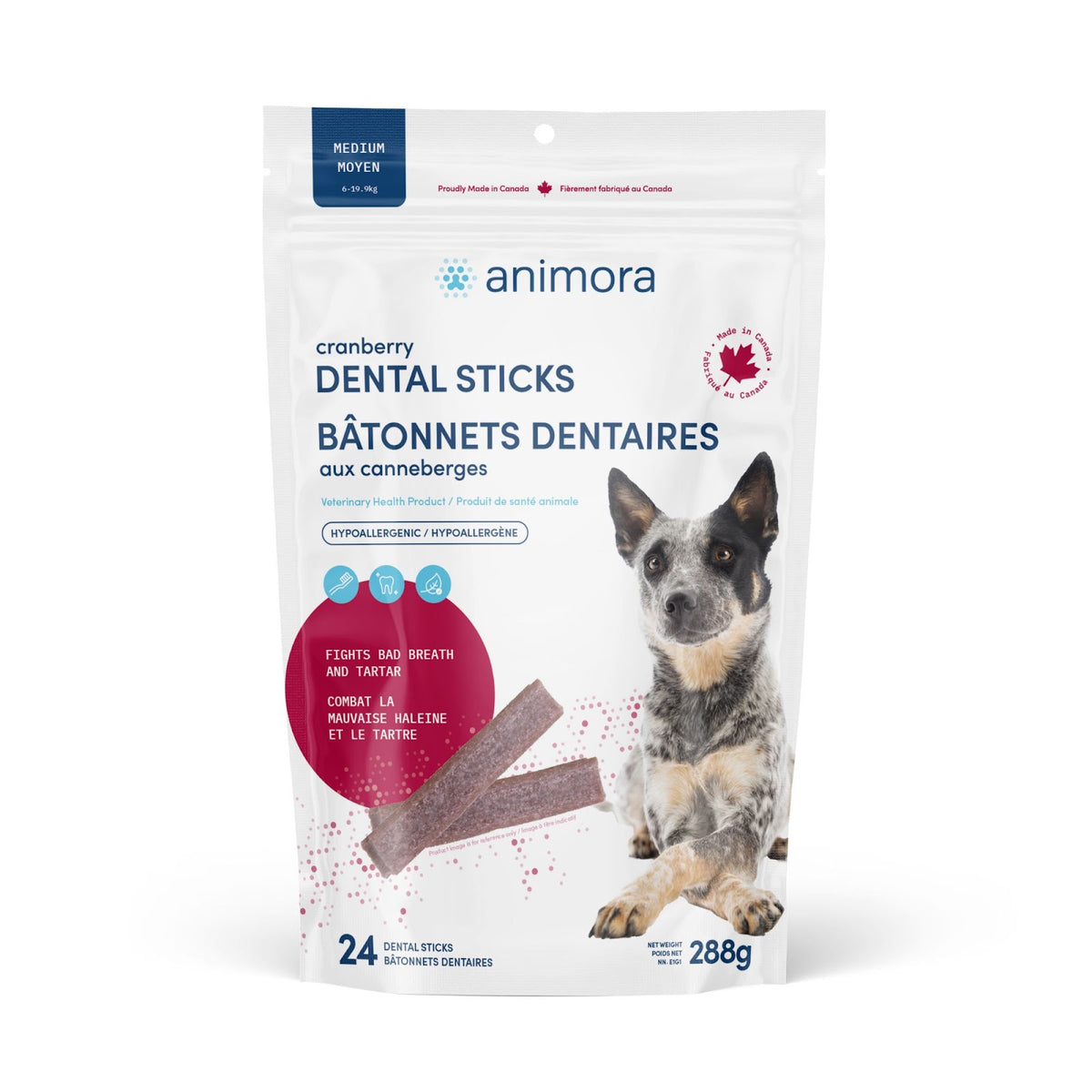 Bâtonnets dentaires aux canneberges pour chien