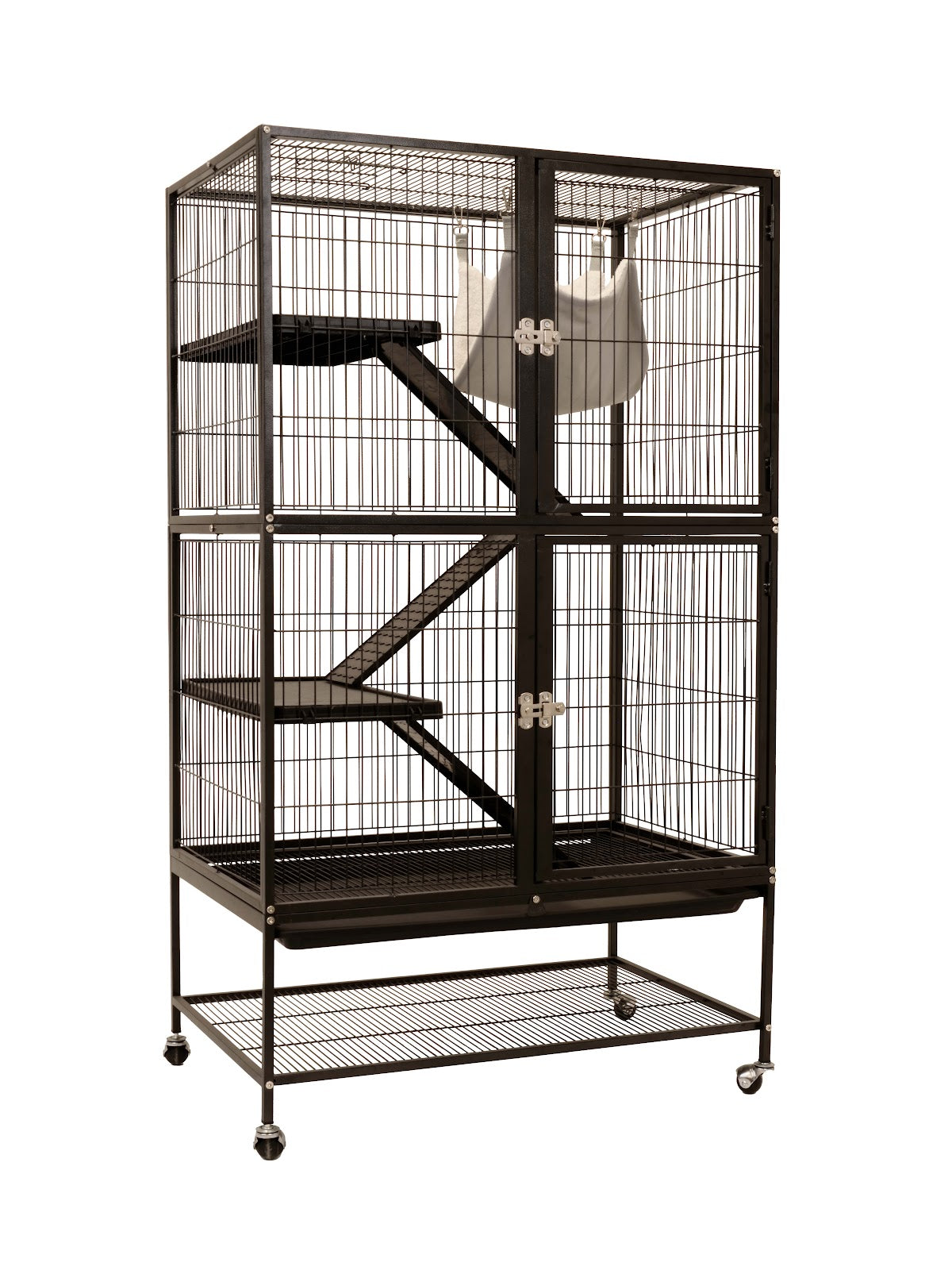 Cage Villa Azura pour furets, noire 80 x 54 x 137 cm