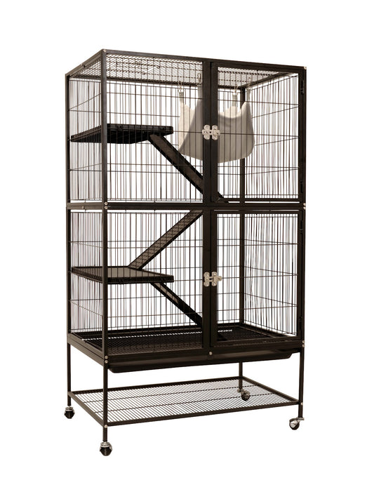 Cage Villa Azura pour furets, noire 80 x 54 x 137 cm
