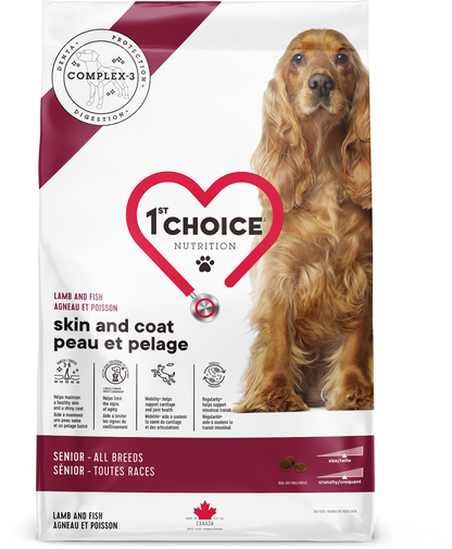 Nourriture pour chien sénior peau et pelage - Agneau et poisson