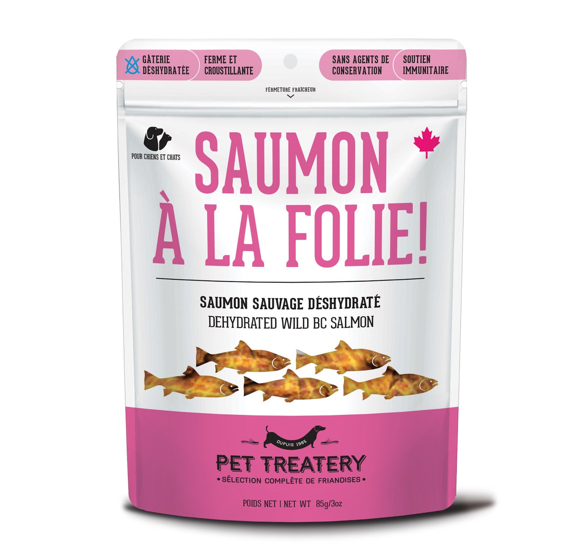 Gâteries déshydratées au saumon sauvage pour chien et chat 85 g