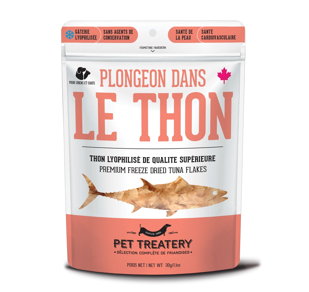 Gâteries lyophilisées au thon pour chien et chat 30 g