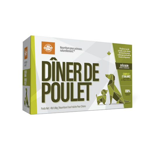 Dîners - nourriture crue pour chien
