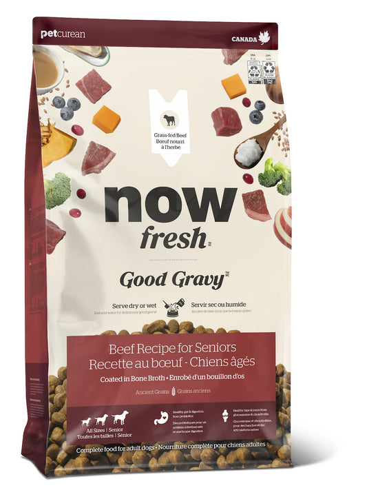 Nourriture sèche Now Fresh Good Gravy aux grains anciens pour chien sénior, bœuf