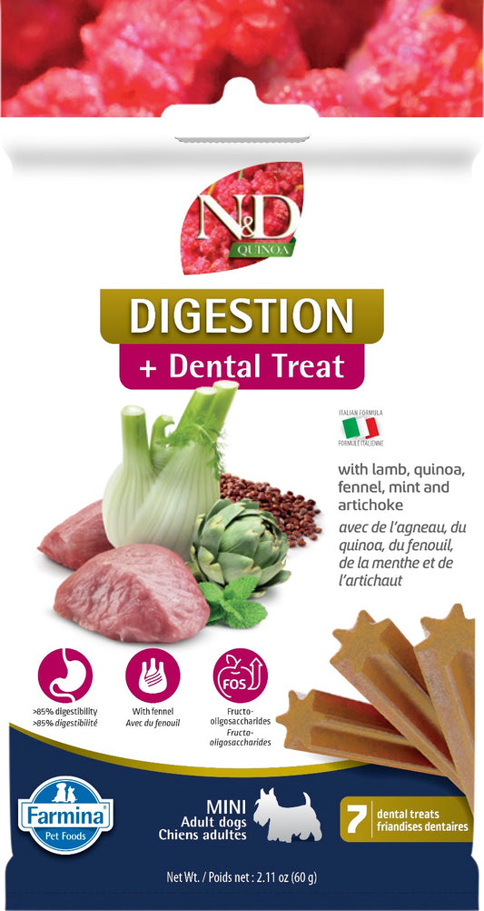 Gâteries dentaires N&D Quinoa Digestion pour chien
