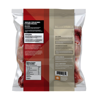 Gros os à moelle de bœuf 2 lb - os cru pour chien