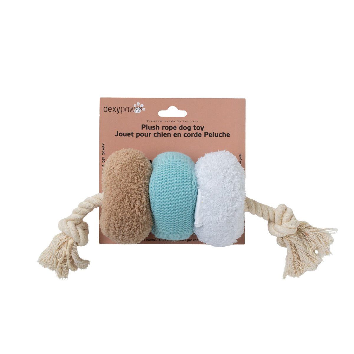 Jouet de corde et peluche pour chien