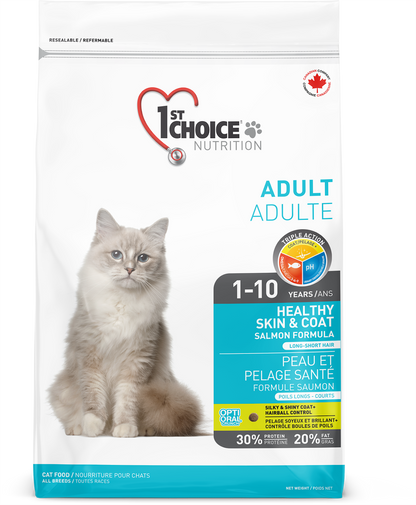Peau et pelage santé saumon 1st Choice - nourriture sèche pour chat