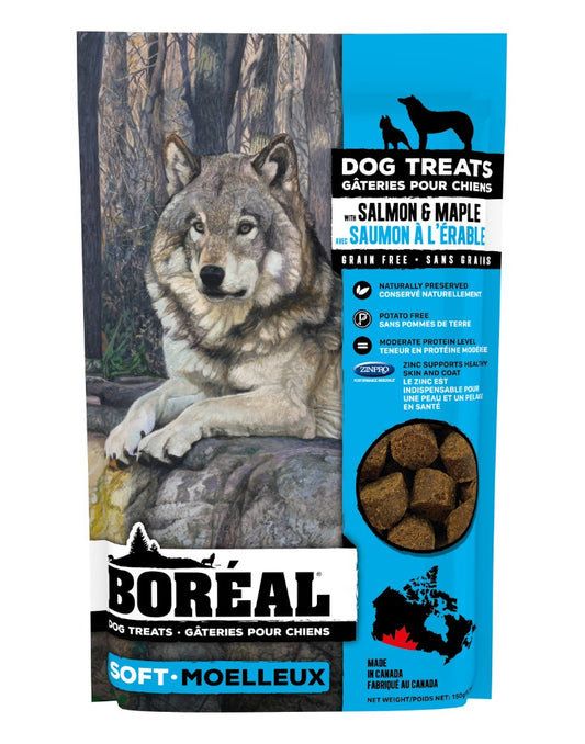 Gâteries tendres saumon et érable pour chien 150 g