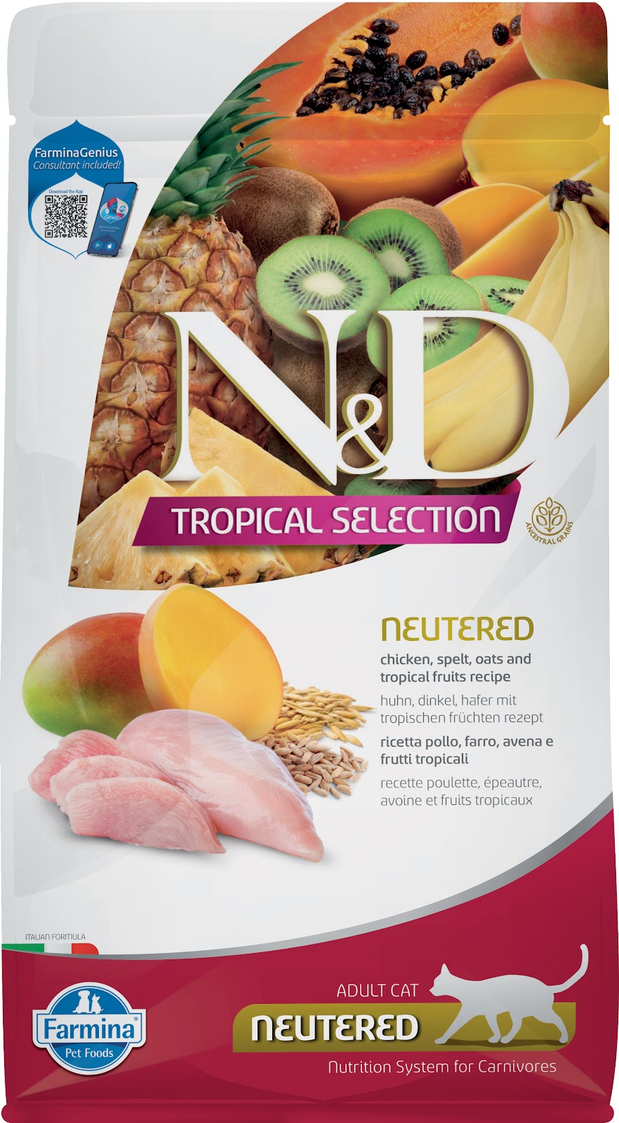 Nourriture sèche N&D Tropical Selection pour chat stérilisé