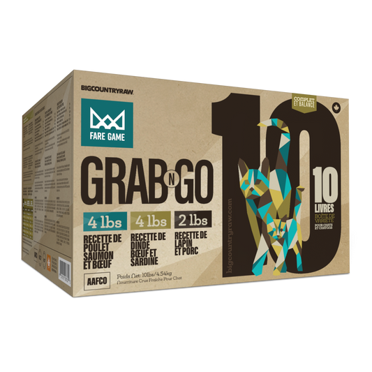 Fare Game boîte variété Grab N Go 10 lb - nourriture crue pour chat