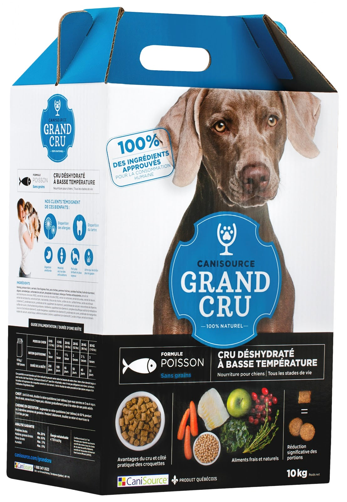 Nourriture déshydratée Grand Cru sans grains pour chien