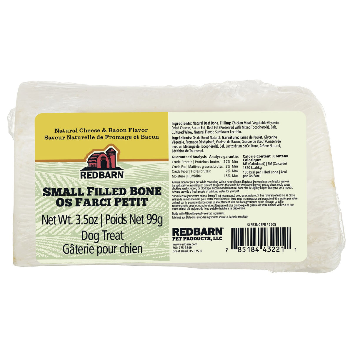 Os naturel farci saveur fromage et bacon