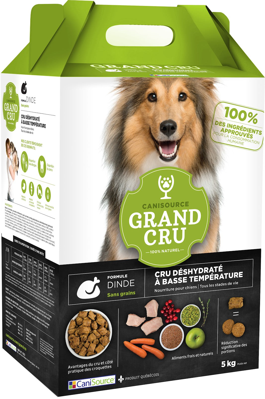 Nourriture déshydratée Grand Cru sans grains pour chien