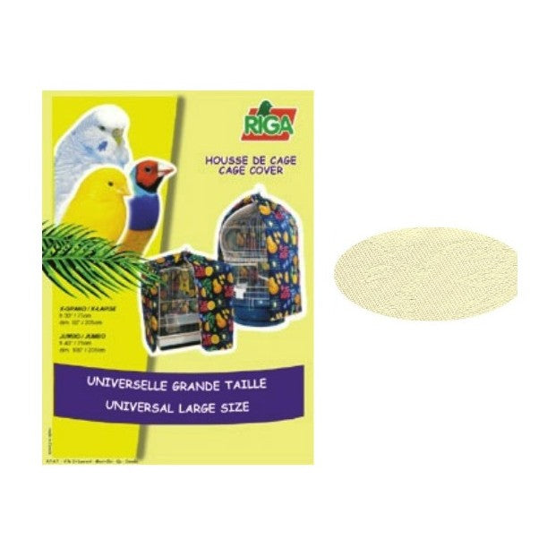 Housse ronde unie beige grande - housse de cage pour oiseaux