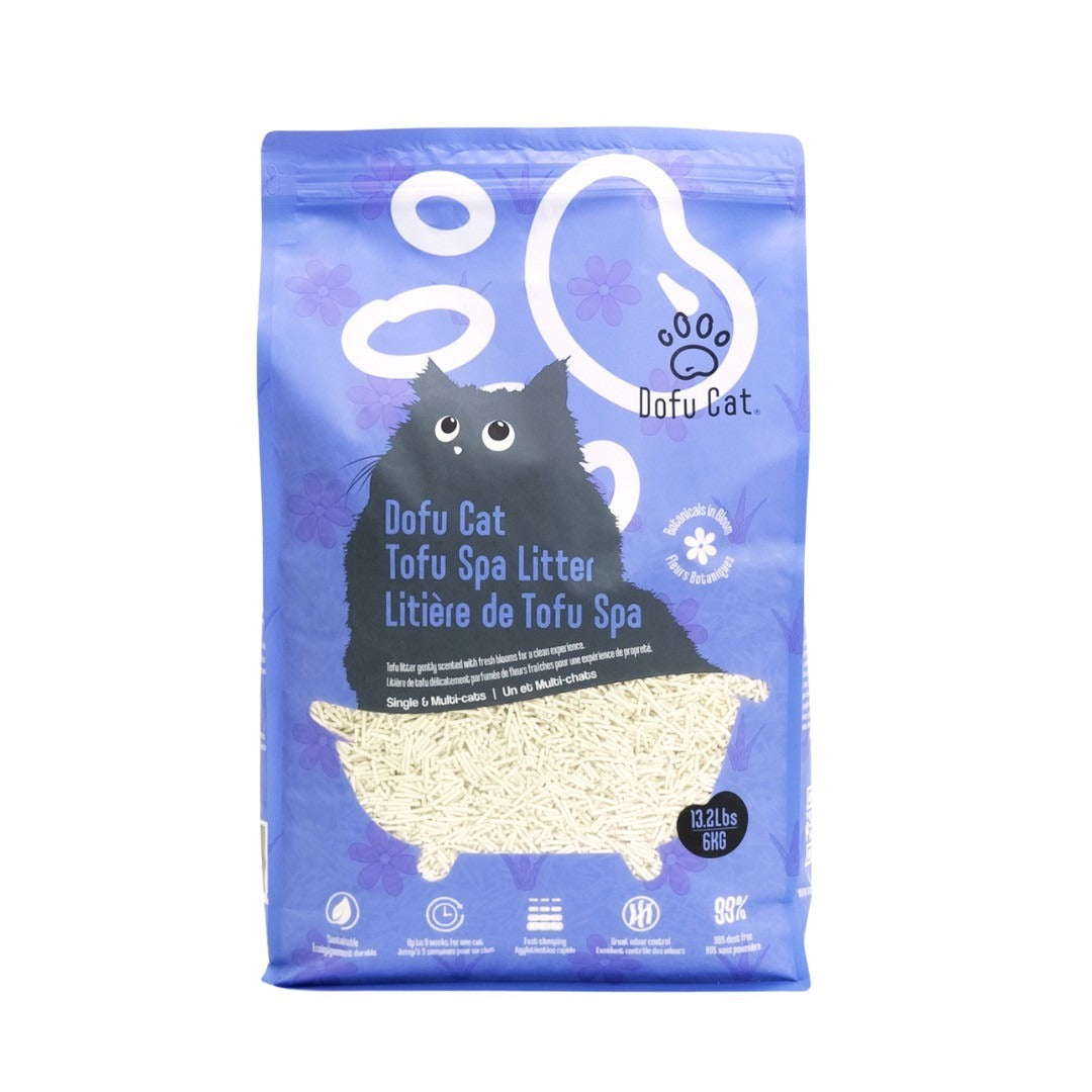 Litière agglomérante végétale Spa au tofu parfum de fleurs botaniques pour chat 6 kg