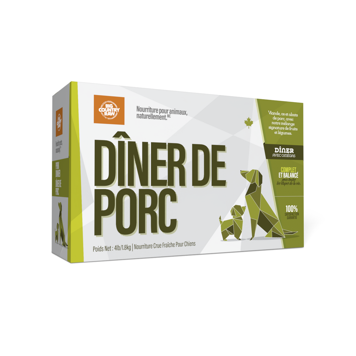 Dîners - nourriture crue pour chien