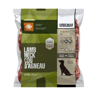 Cou d'agneau 2 lb - os cru pour chien