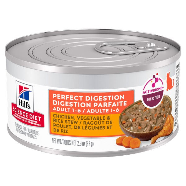 Digestion parfaite adulte ragoût de poulet, légumes et riz - nourriture humide pour chat 82 g