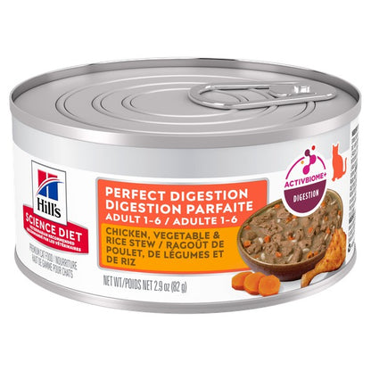 Digestion parfaite adulte ragoût de poulet, légumes et riz - nourriture humide pour chat 82 g