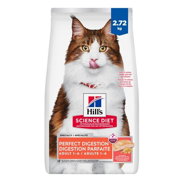 Digestion parfaite saumon, avoine et riz brun - nourriture sèche pour chat